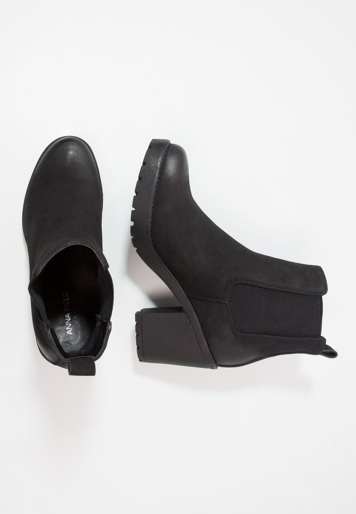 Bottines Anna Field Block heel platform Slip on Noir Femme | VXK-5147323